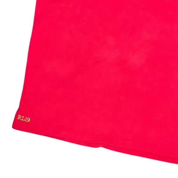 Ralph Lauren M Red Polo Bear Long Sleeve Polo Shirt Casual - Picture 3 of 4